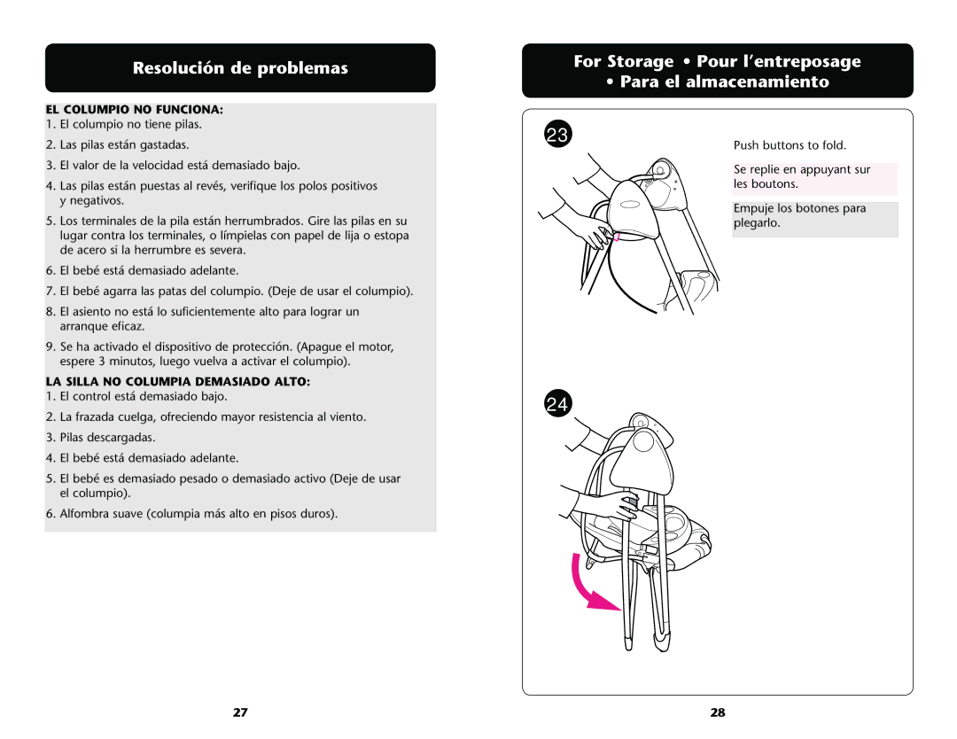 Graco PD172458B owner manual 2ESOLUCIØN DE Problemas 