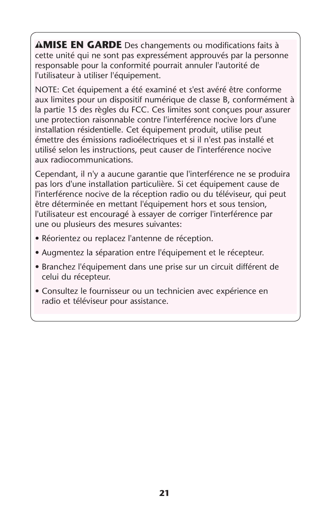 Graco PD174037A manual Mise EN Garde Des changements ou modifications faits à 