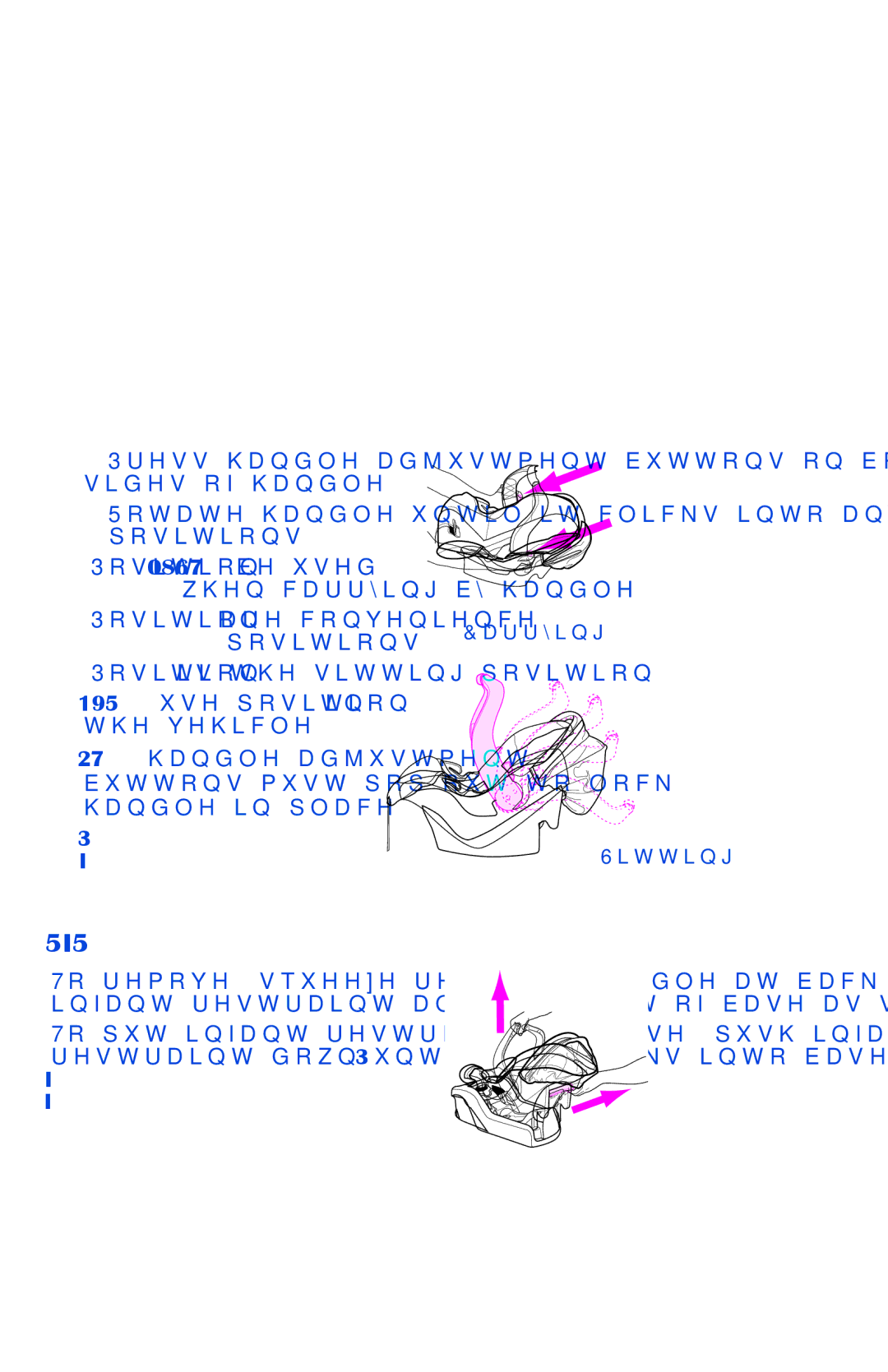 Graco PD175306C owner manual $Gmxvwlqj+Dqgoh, WkhYhklfoh, KdqgohLqSodfhš, Srvlwlrq, Ilupo\LqwrEdvh 