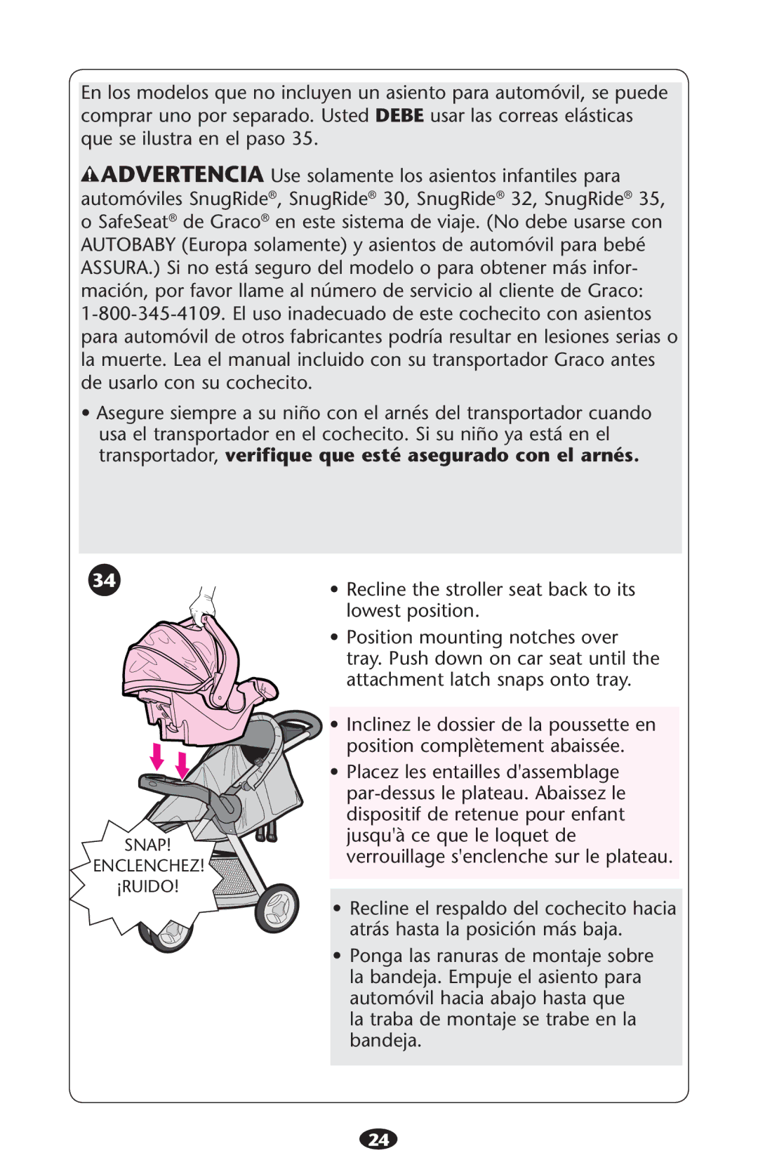 Graco PD178011C manual Enclenchez 