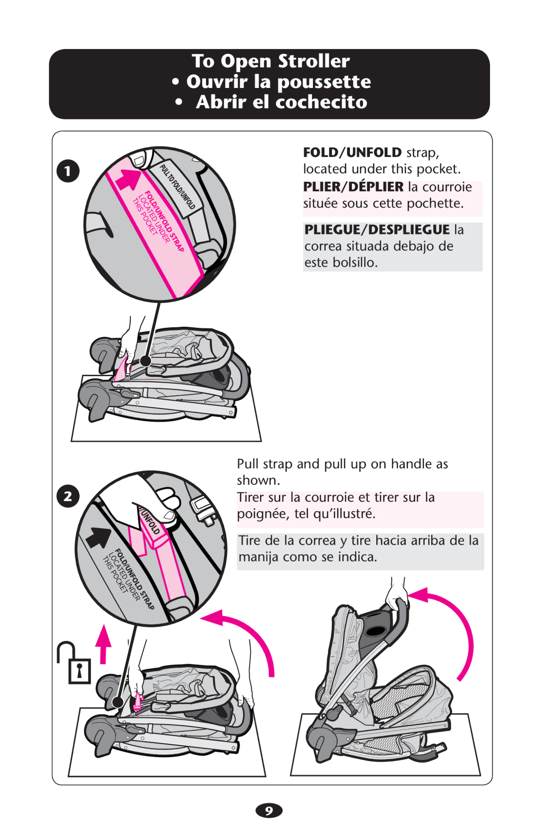 Graco PD178011C manual Située sous cette pochette 