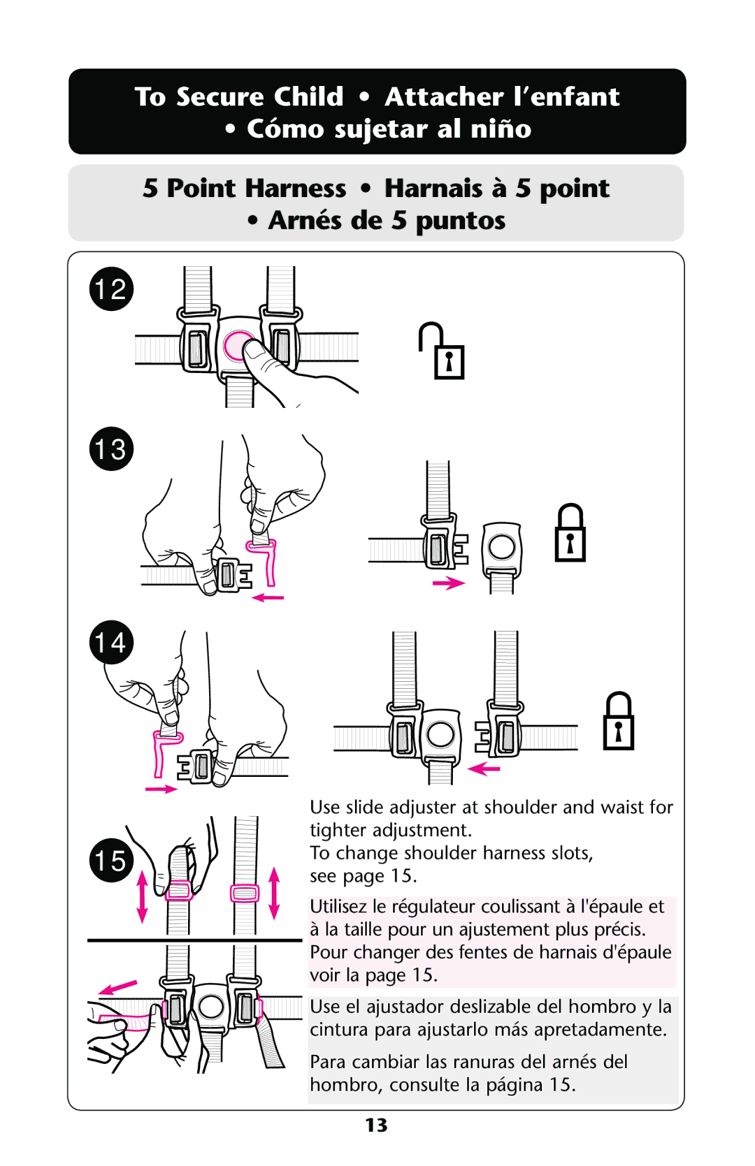 Graco PD178040A owner manual 4O 3ECURE #HILDI s !TTACHER LENFANT Ss#ØMO Sujetareal NI×O 