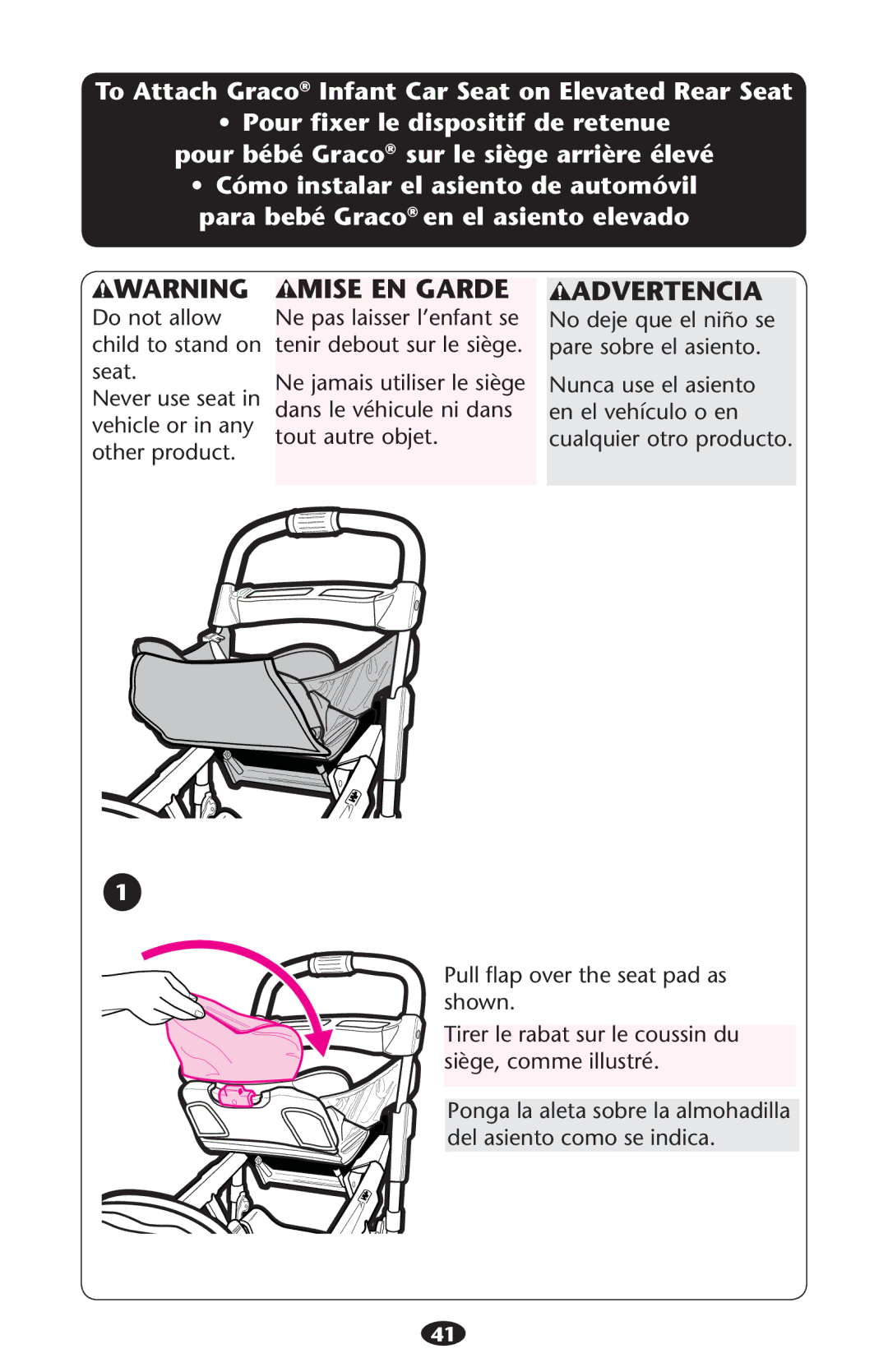 Graco PD181154B manual To Attach Graco Infant Car Seat on Elevated Rear Seat 