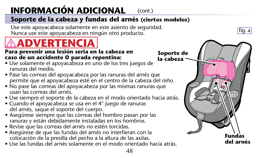 Graco PD182092A owner manual Soporte de la cabeza y fundas del arnés ciertos modelos, Ranuras del medio 