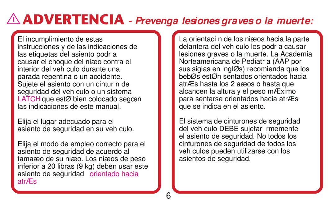 Graco PD182092A owner manual Advertencia Prevenga lesiones graves o la muerte 