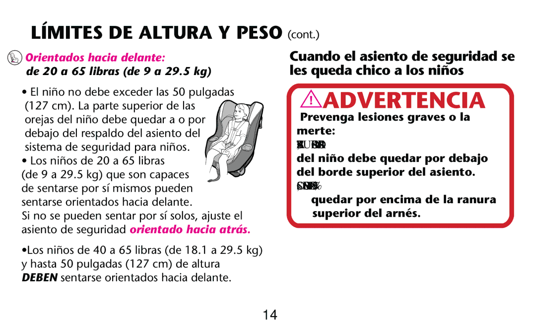 Graco PD182092A owner manual Advertencia 