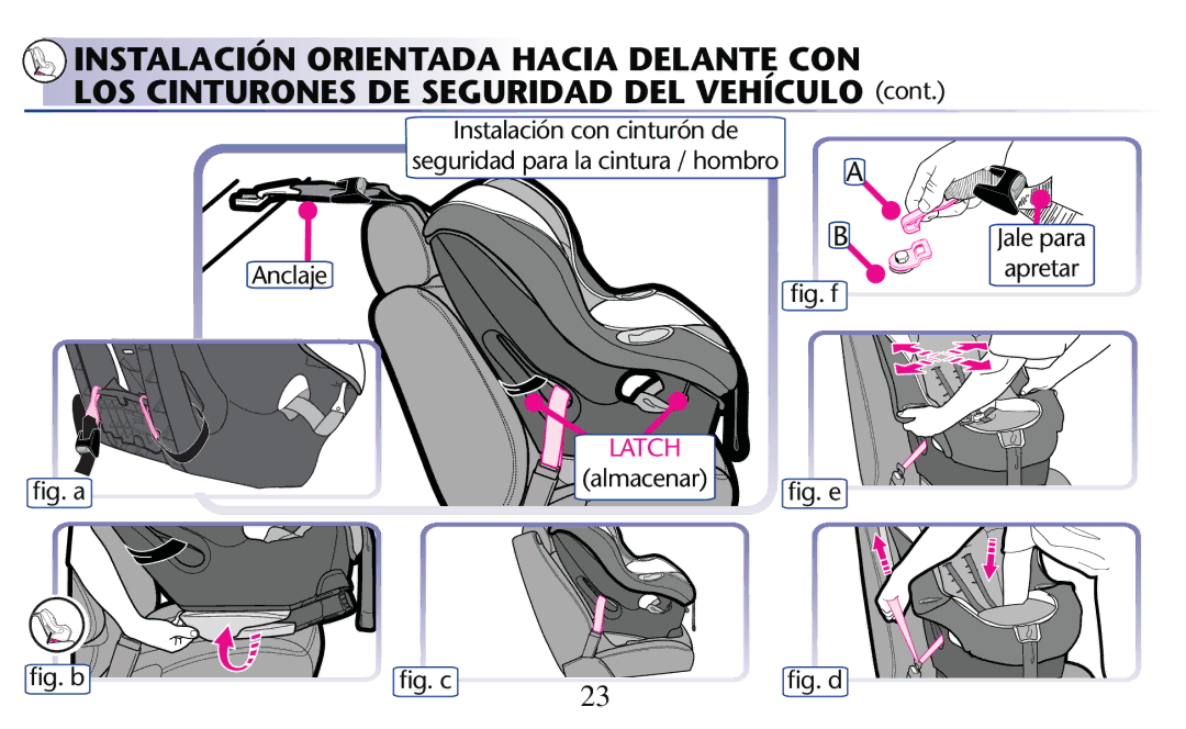 Graco PD182092A owner manual Instalación Orientada Hacia Delante CON 