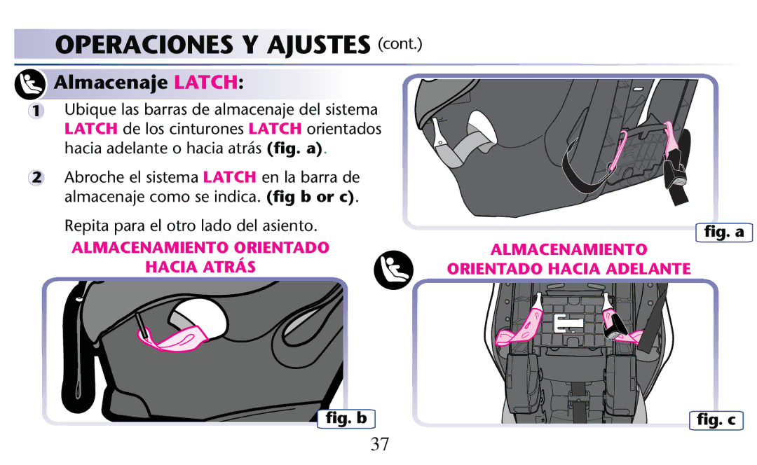 Graco PD182092A owner manual Almacenaje Latch 