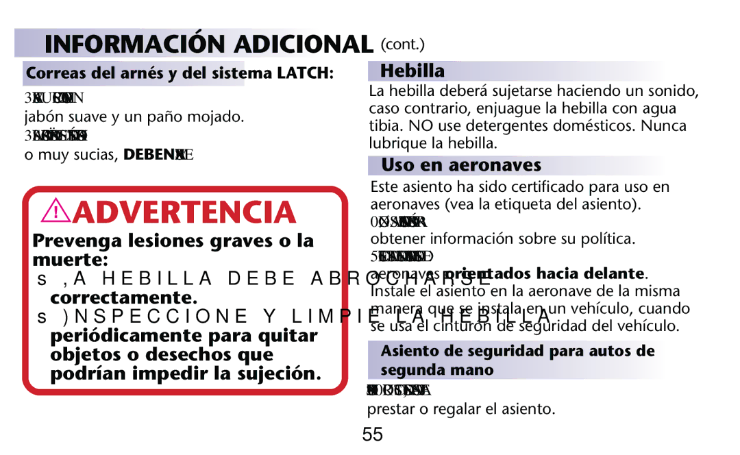 Graco PD182092A owner manual Advertencia 