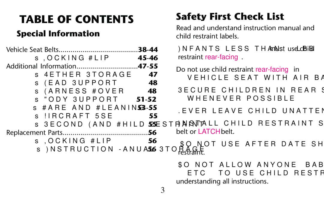 Graco PD182092A owner manual Vehicle Seatiwith AIR BAG, Wheneverhpossible, .Evervleave Childaunattended 