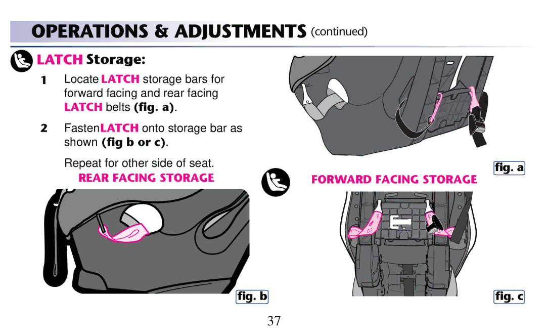 Graco PD182092A owner manual Rear Facing Storage 