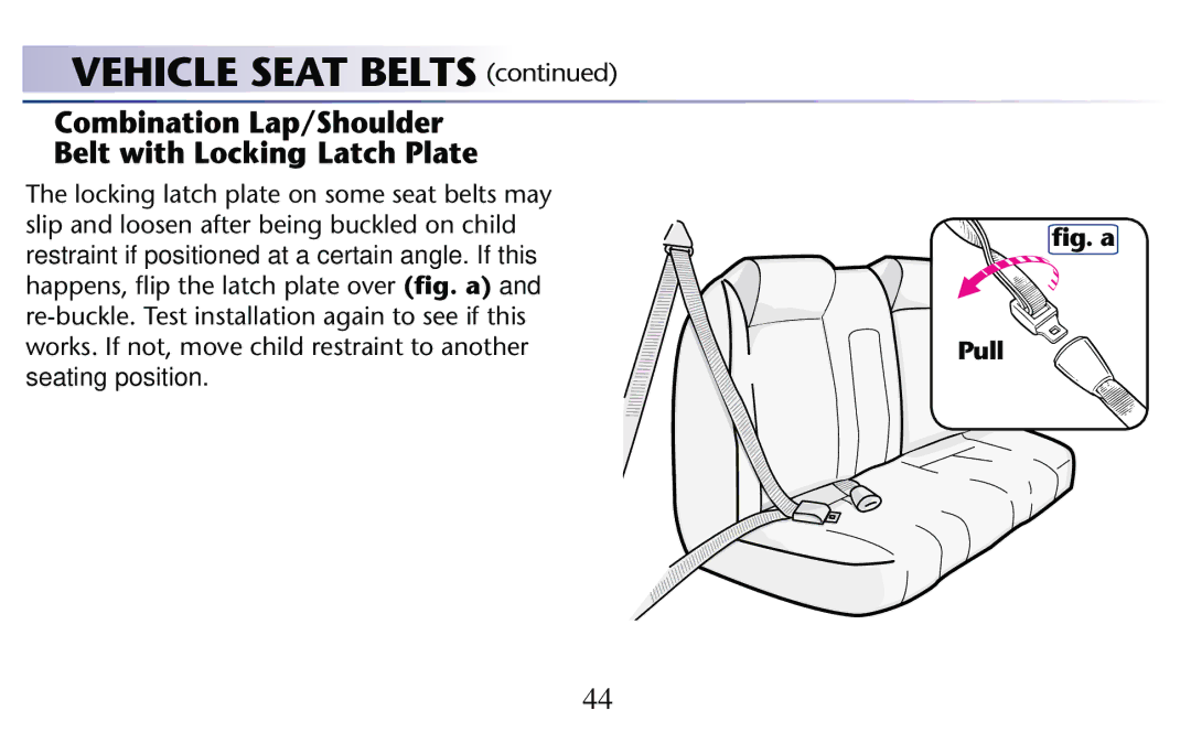 Graco PD182092A owner manual Vehicle Seat Belts  