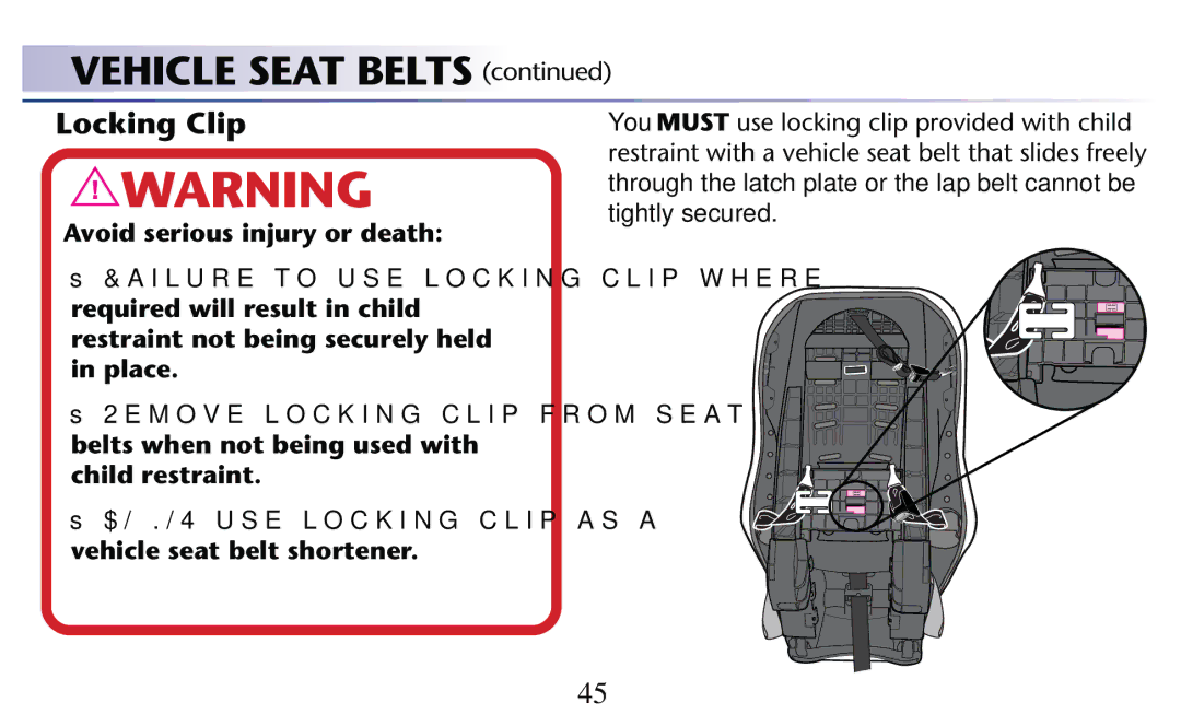 Graco PD182092A owner manual Locking Clip 