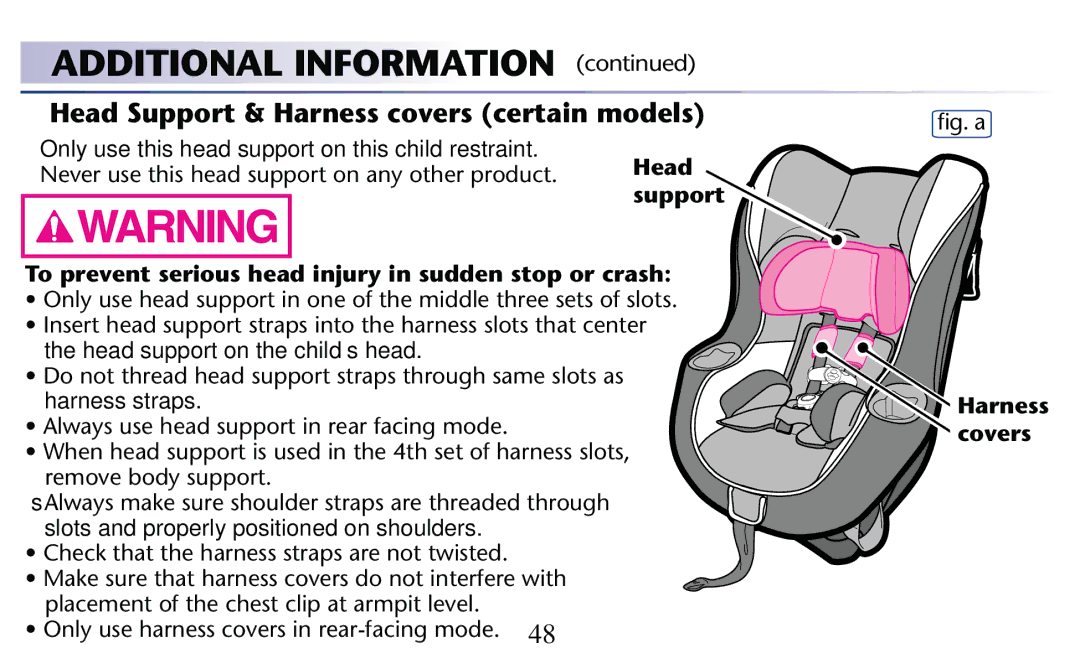 Graco PD182092A owner manual Additional Information , Head Support & Harness covers certain models, Removeebody SUPPORT 