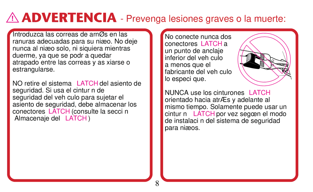 Graco PD182092A owner manual Advertencia Prevenga lesiones graves o la muerte 