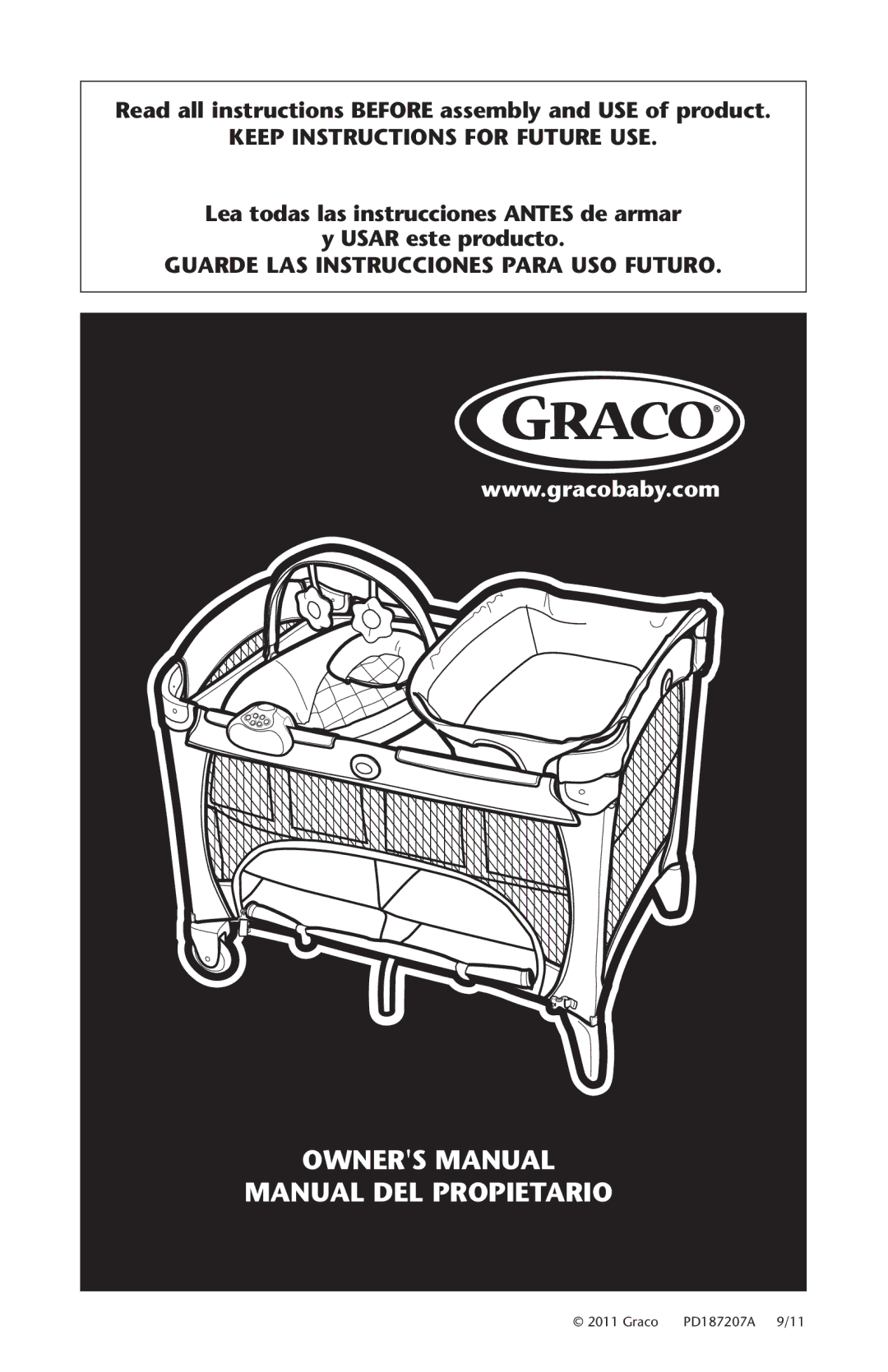 Graco PD187207A 9/11 owner manual Manual DEL Propietario 