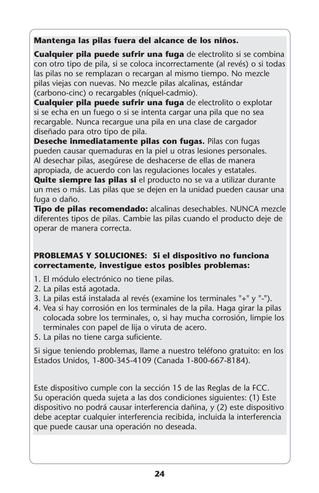 Graco PD187207A 9/11 owner manual Mantenga las pilas fuera del alcance de los niños,  ,A Pilaslno TIENEECARGARSUFICIENTE 