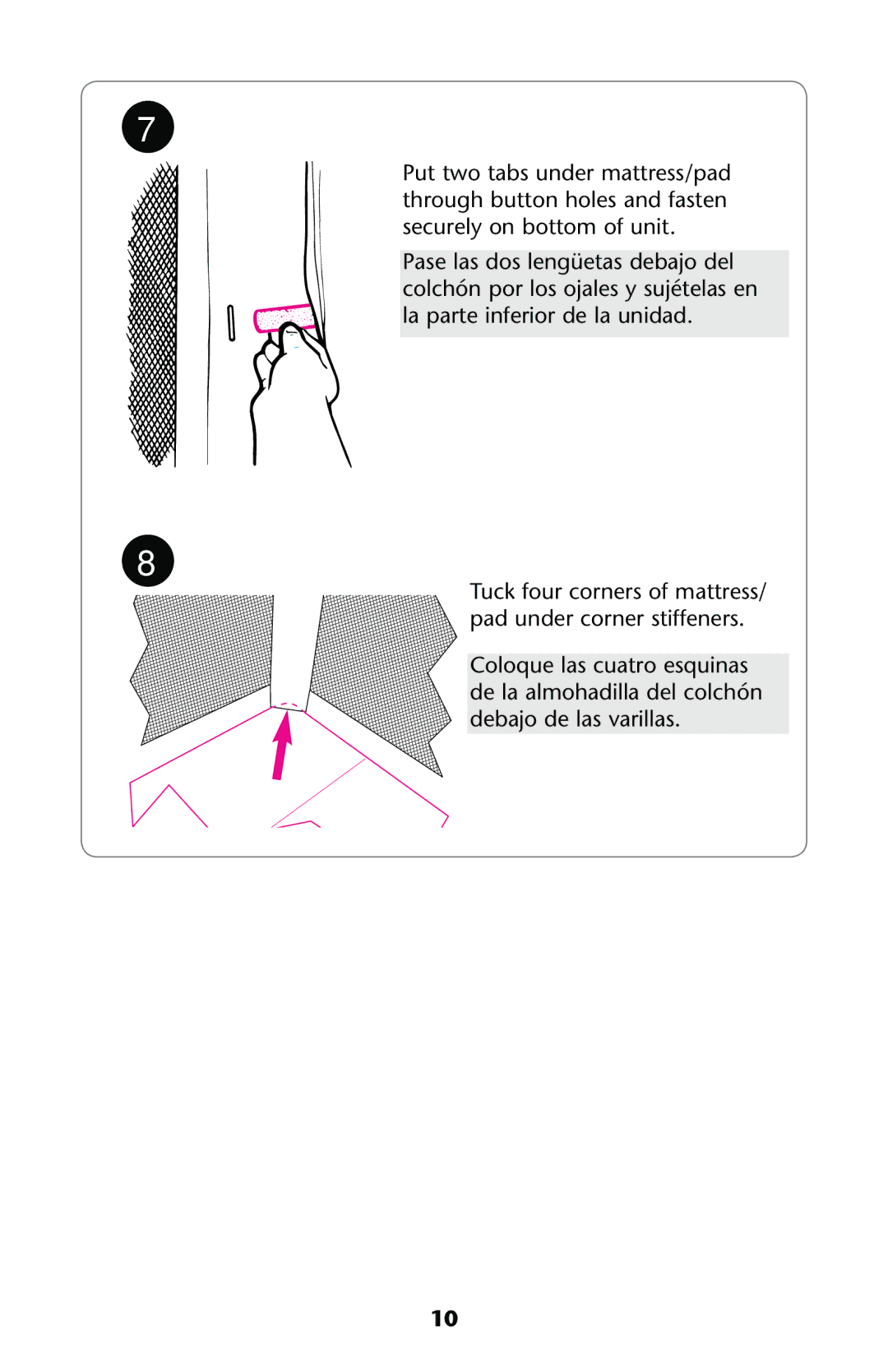 Graco PD187603A owner manual 4UCKCFOUR Cornersnof MATTRESS Padaunderdcorner STIFFENERS 