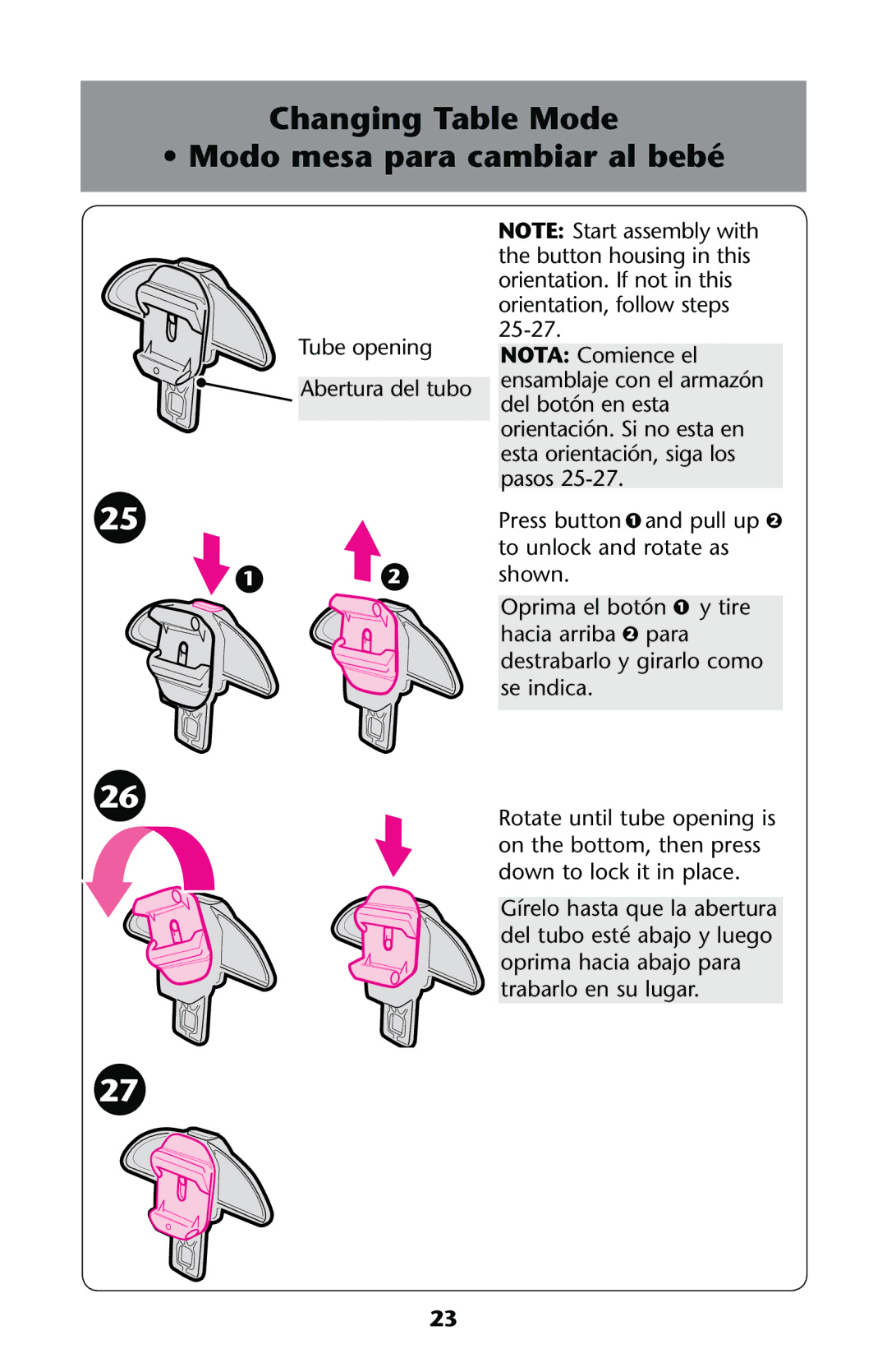 Graco PD187603A owner manual Changing Table Mode Ss-ODO Mesa Para Cambiarbal Bebï 