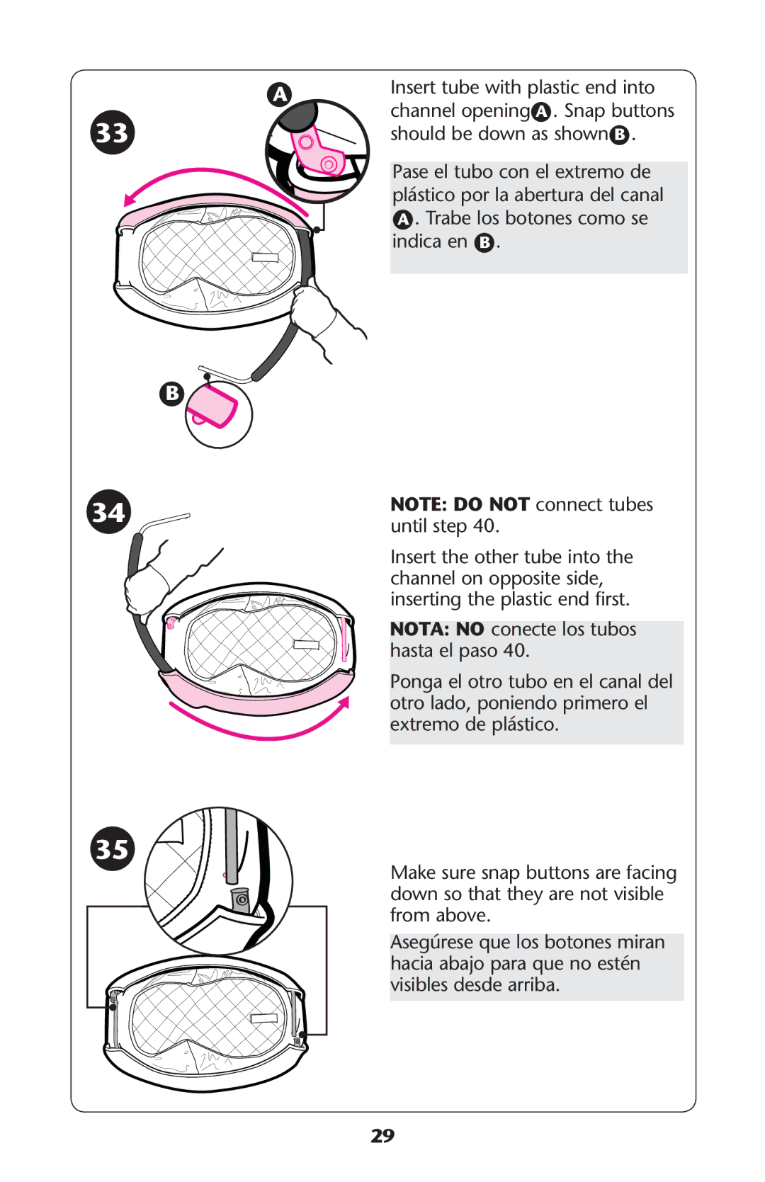 Graco PD187711B owner manual Nota no Conecteelosotubos Hastasel Paso , Should be Down AS Shown B 