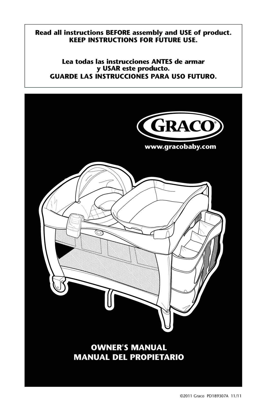 Graco PD189307A owner manual Manual DEL Propietario 