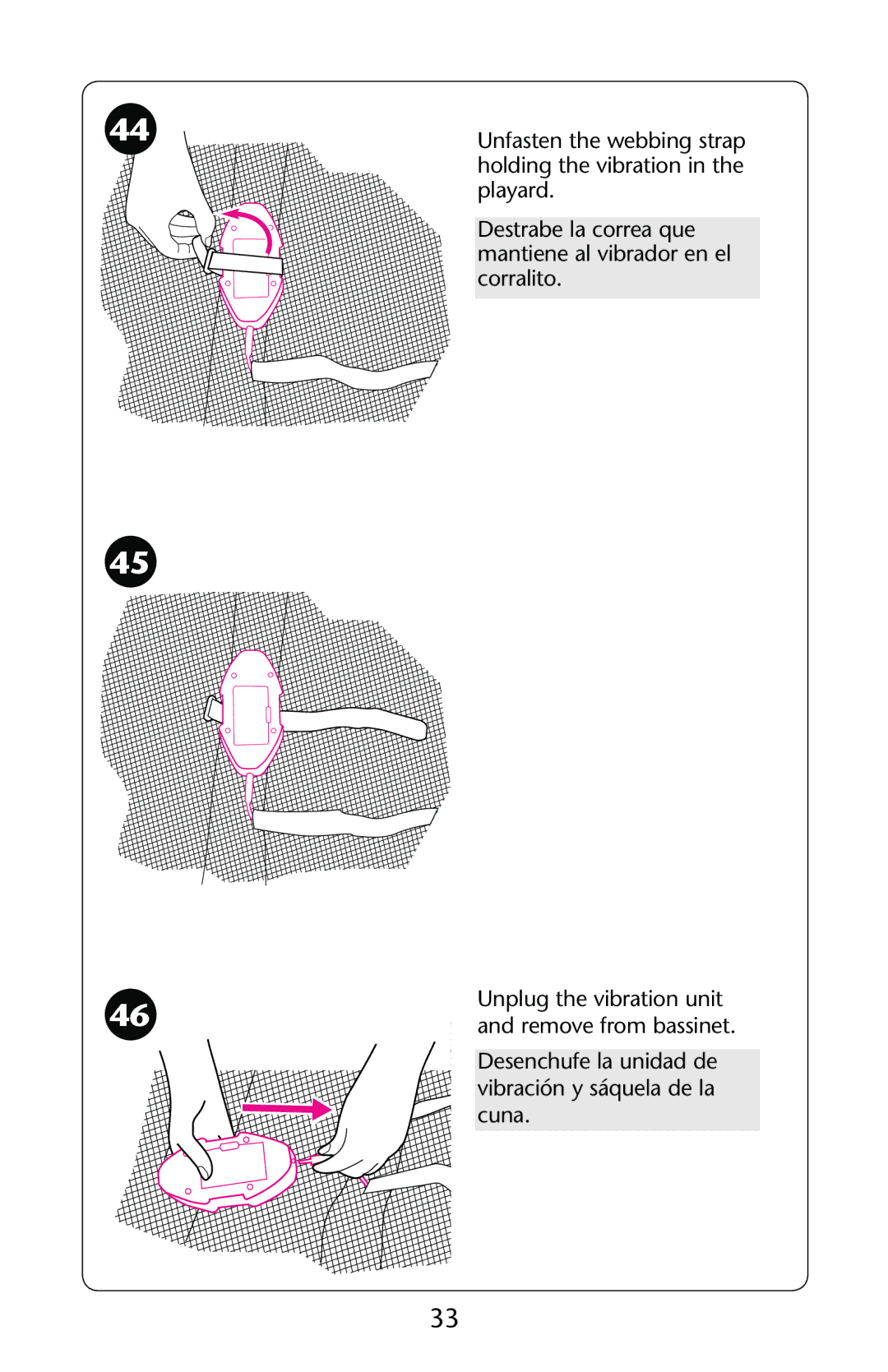 Graco PD189307A owner manual $ESENCHUFE LA Unidad DE Vibraciønayyséquelaude LA CUNA 