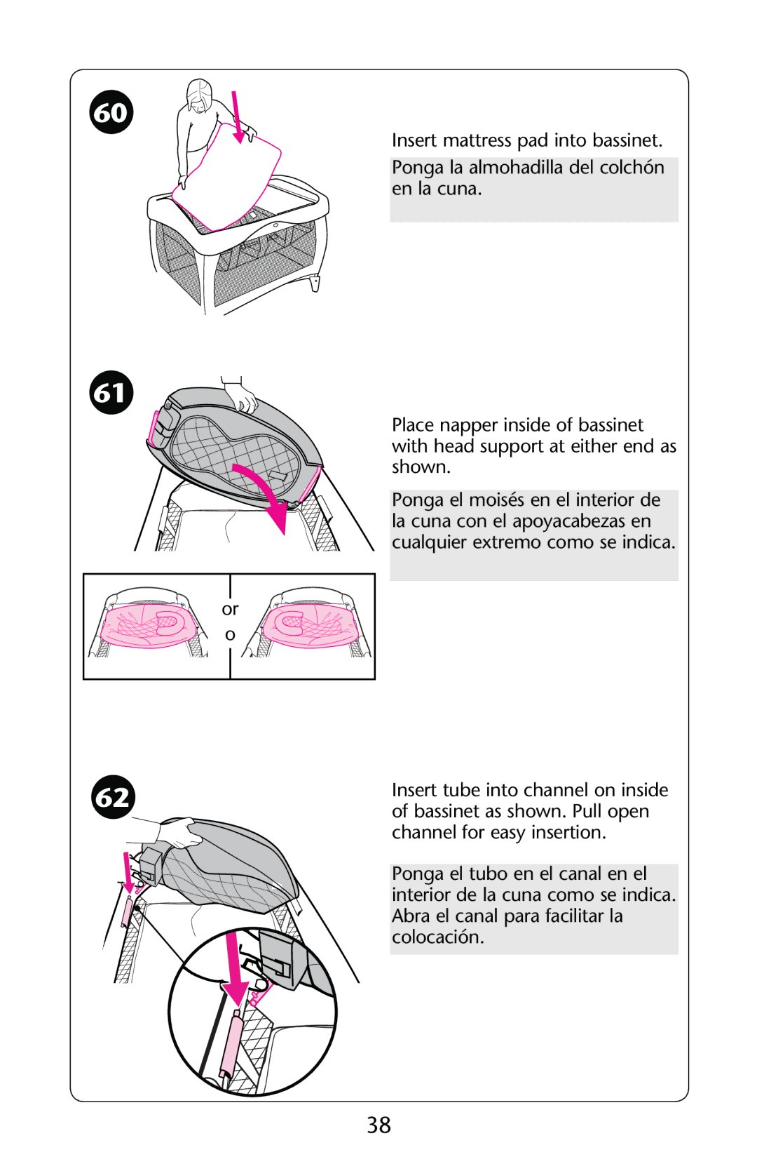 Graco PD189307A owner manual Nsert Mattress Padainto BASSINET 