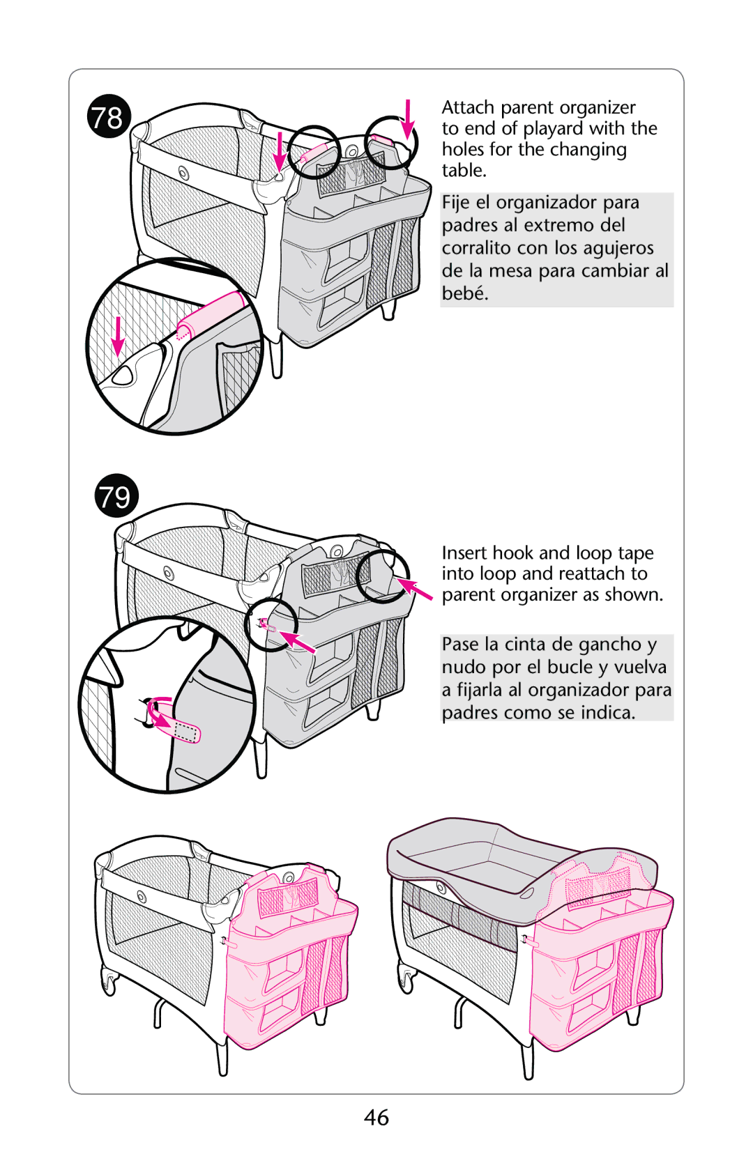 Graco PD189307A owner manual Nsert Hook Andnloop Tape Into Loop Andnreattach to, Parent Organizernas SHOWN 