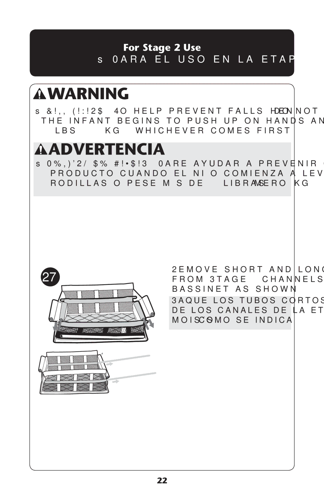 Graco PD189684A manual For Stage 2 Use Ss 0ARA EL Usosen LA ETAPAA, Bassinet AS SHOWN 