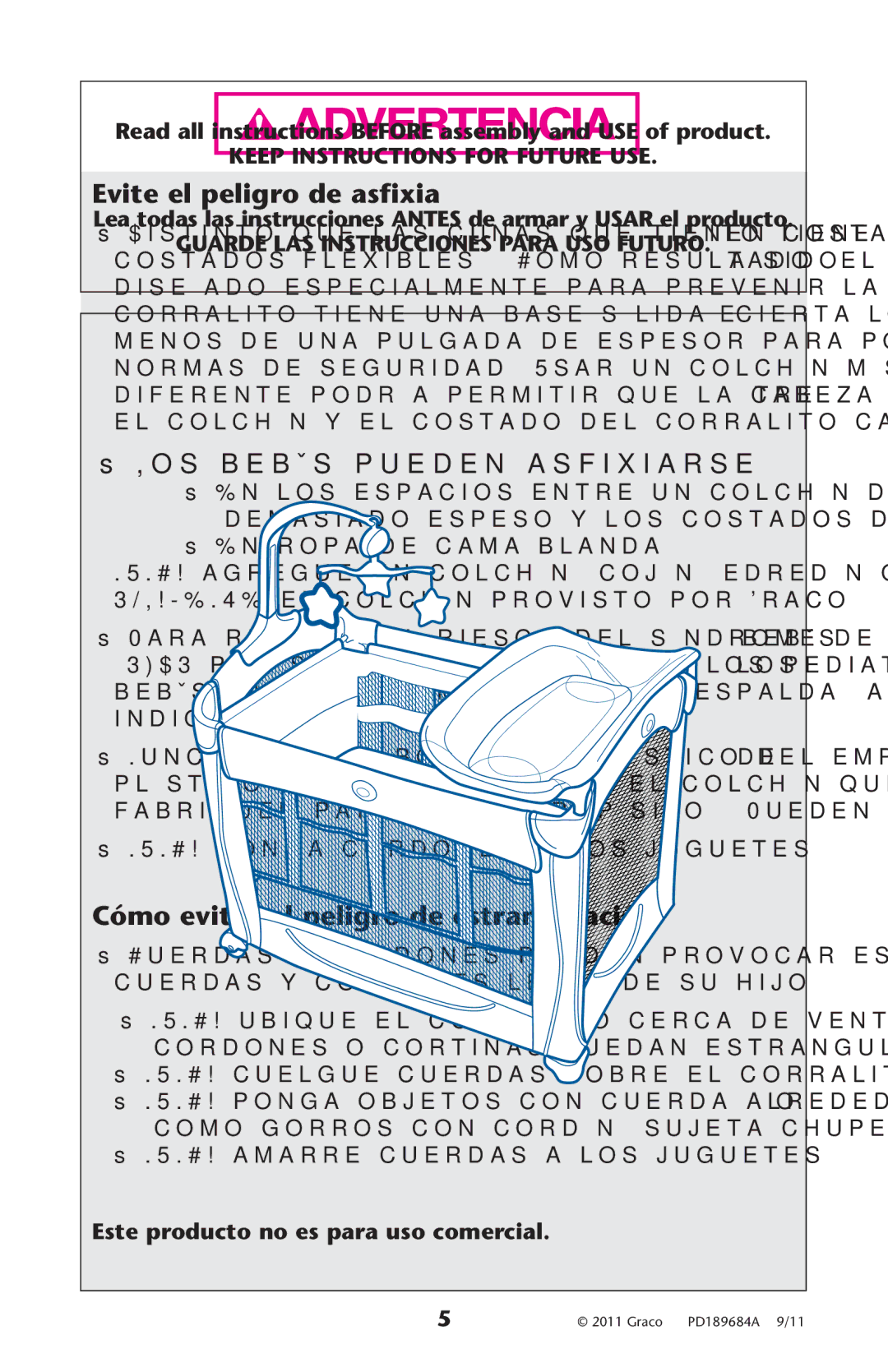 Graco PD189684A manual N Ropa DE Cama BLANDAN, Ss.5.#!.PONGANCORDONES AALOSOJUGUETES 