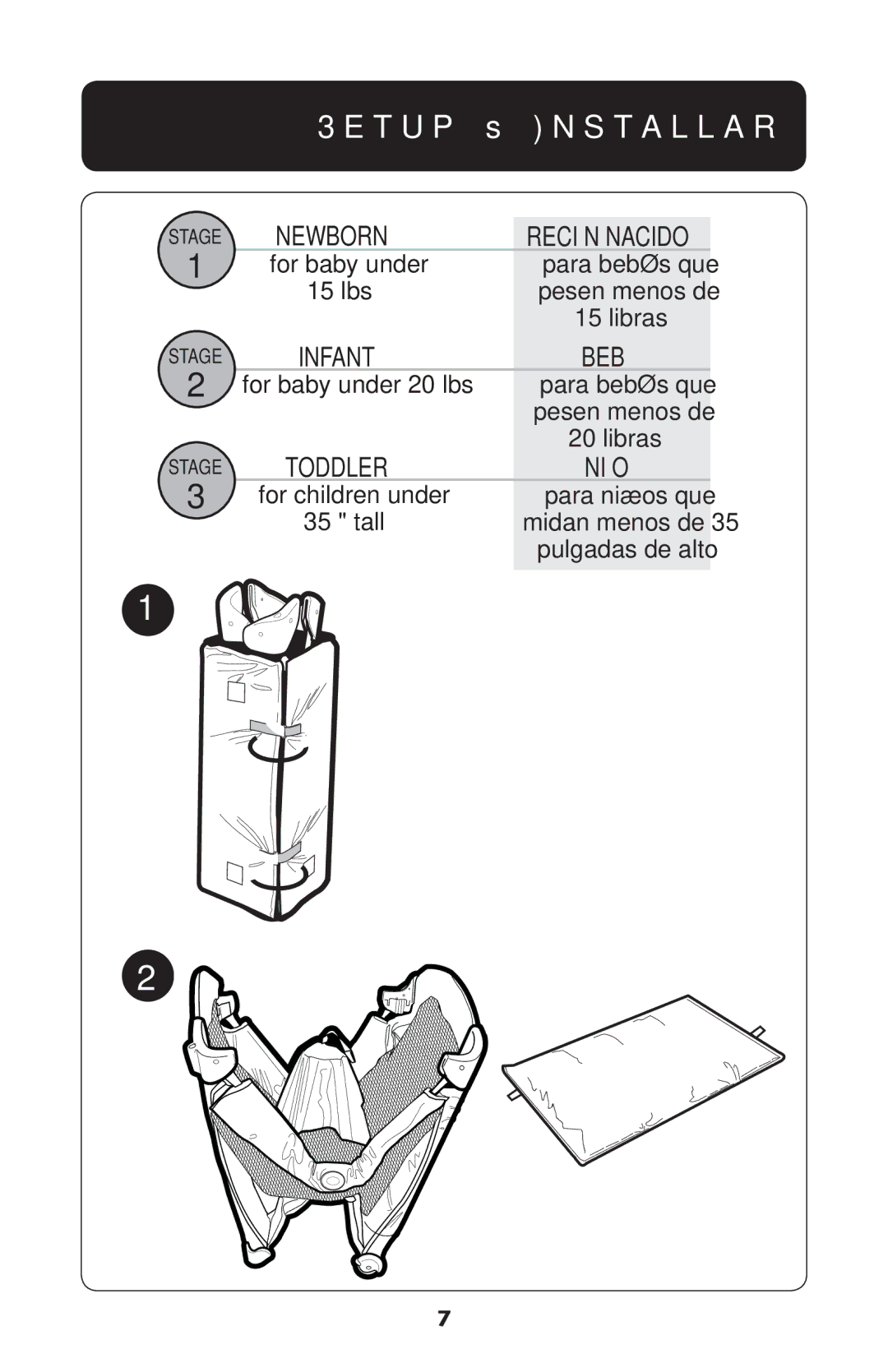 Graco PD189684A manual 3ETUPT ss Nstallar, For baby under 