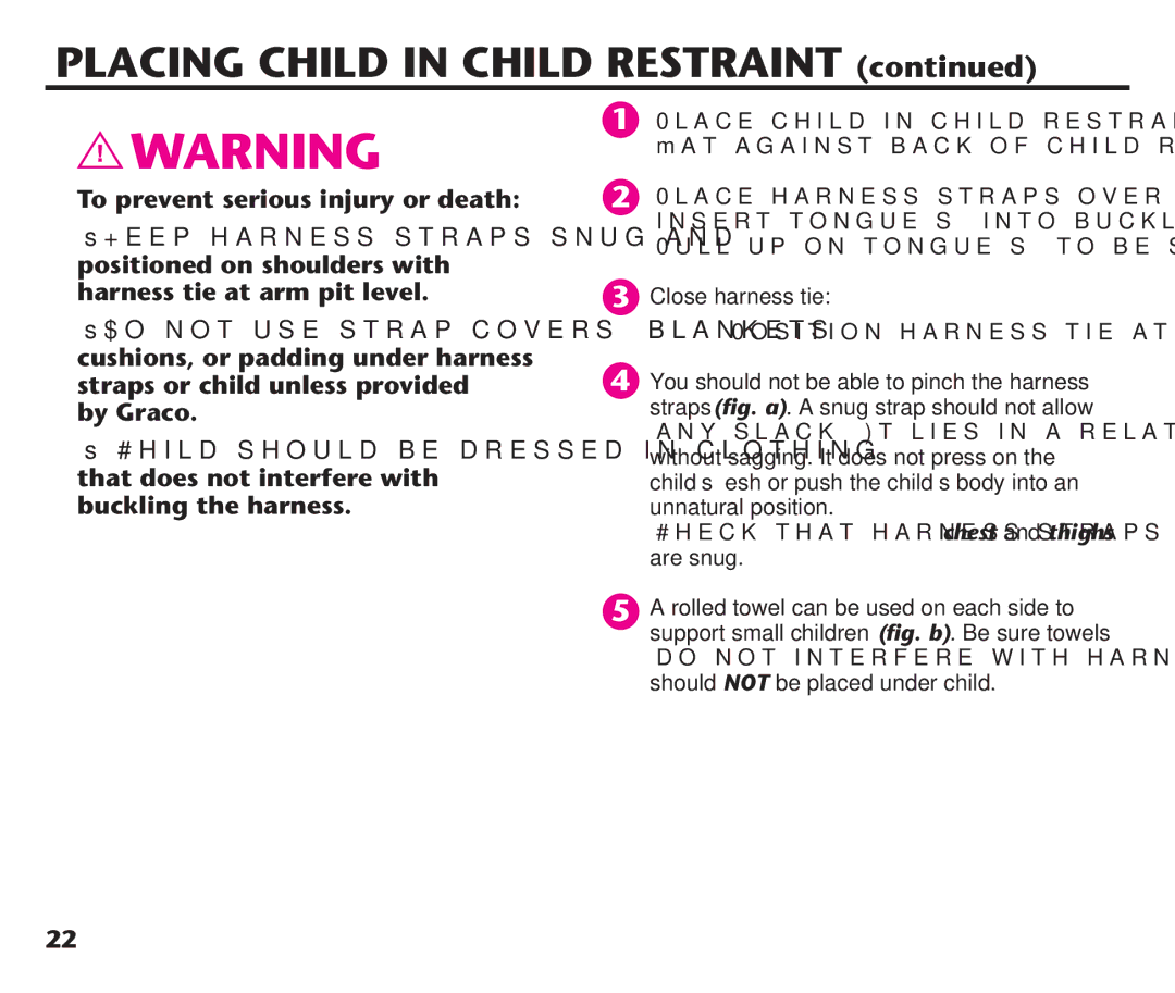 Graco PD191935A manual To prevent serious injury or death, Close harness tie 