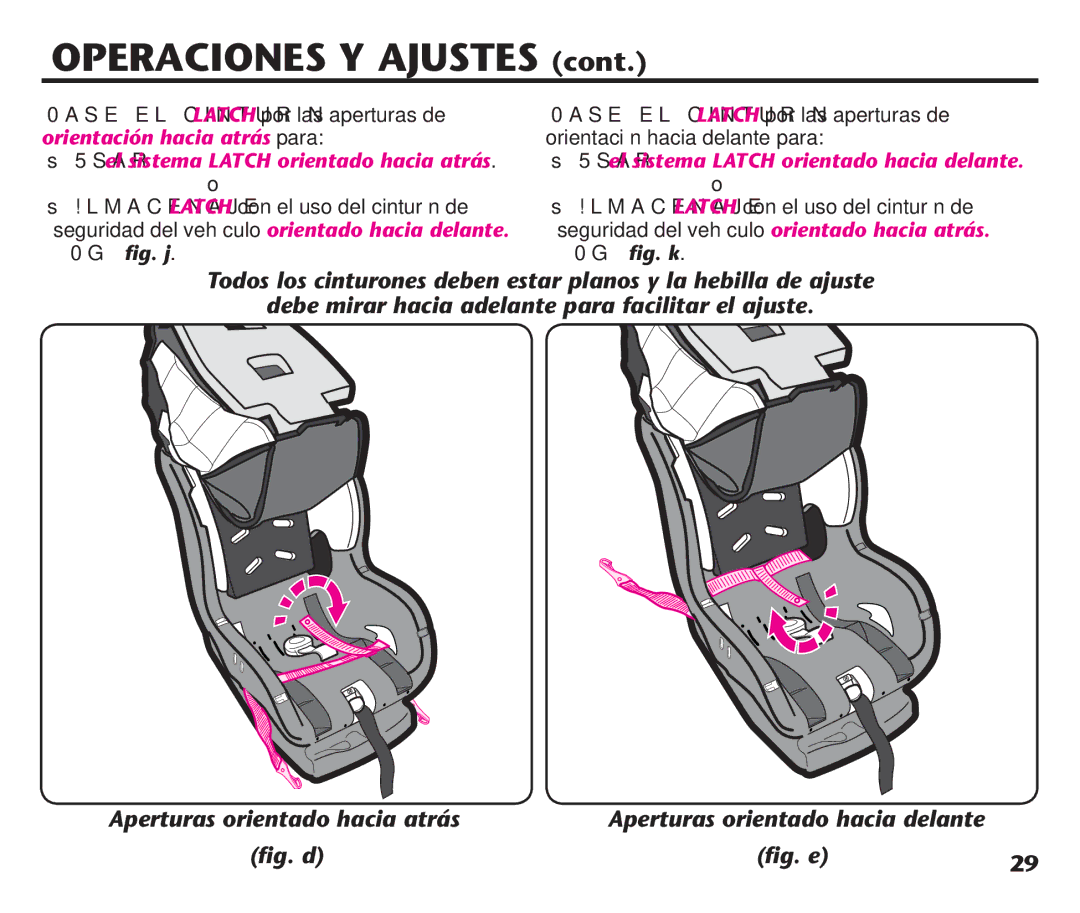 Graco PD191935A manual Ss5SAR el sistema Latch orientado hacia atrás. o 