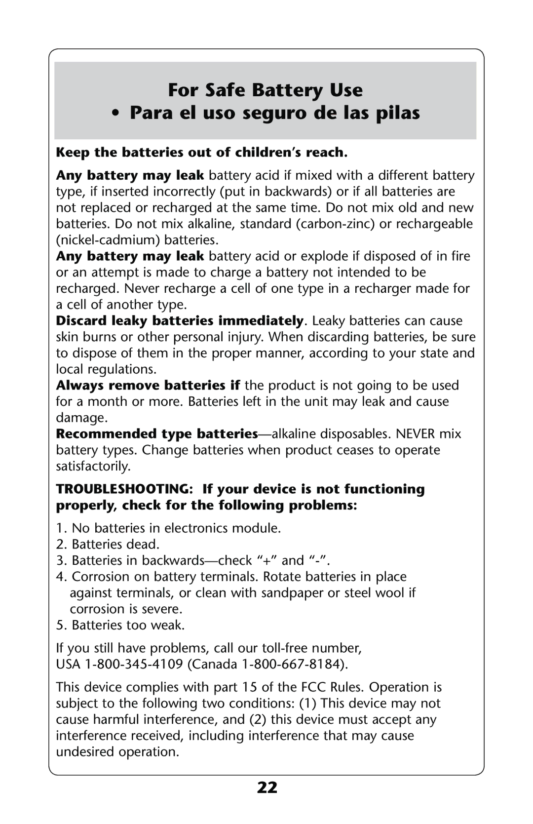 Graco PD193781A manual Keep the batteries out of children’s reach,  Atteriesein Backwards CHECKDhvANDNhv 