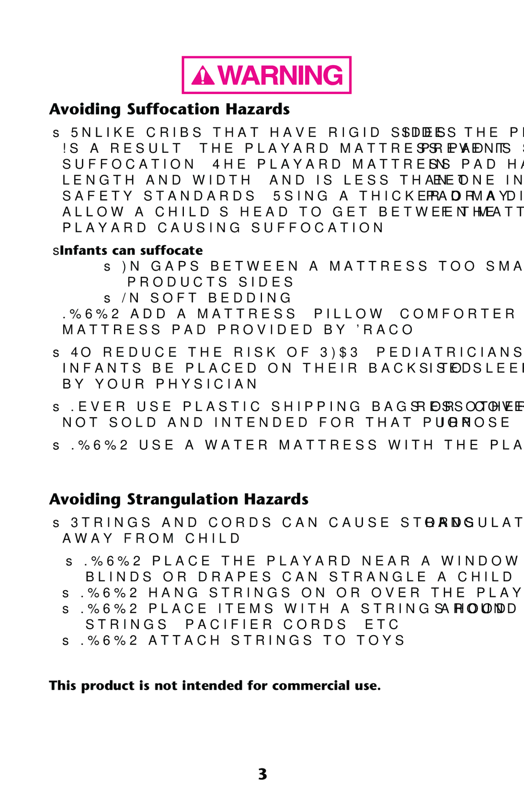 Graco PD193781A manual SsInfants can suffocate, Soft BEDDING, Mattress Padaprovided by RACO 