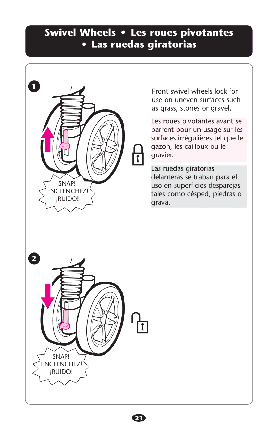 Graco PD194243C manual Snap Enclenchez ¡RUIDO 