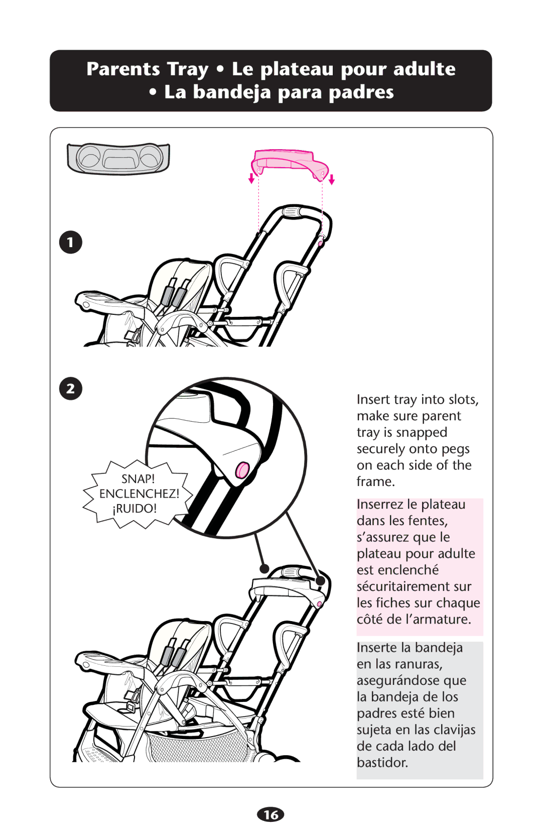 Graco PD194243D manual Ss,A Bandejadpara Padres 