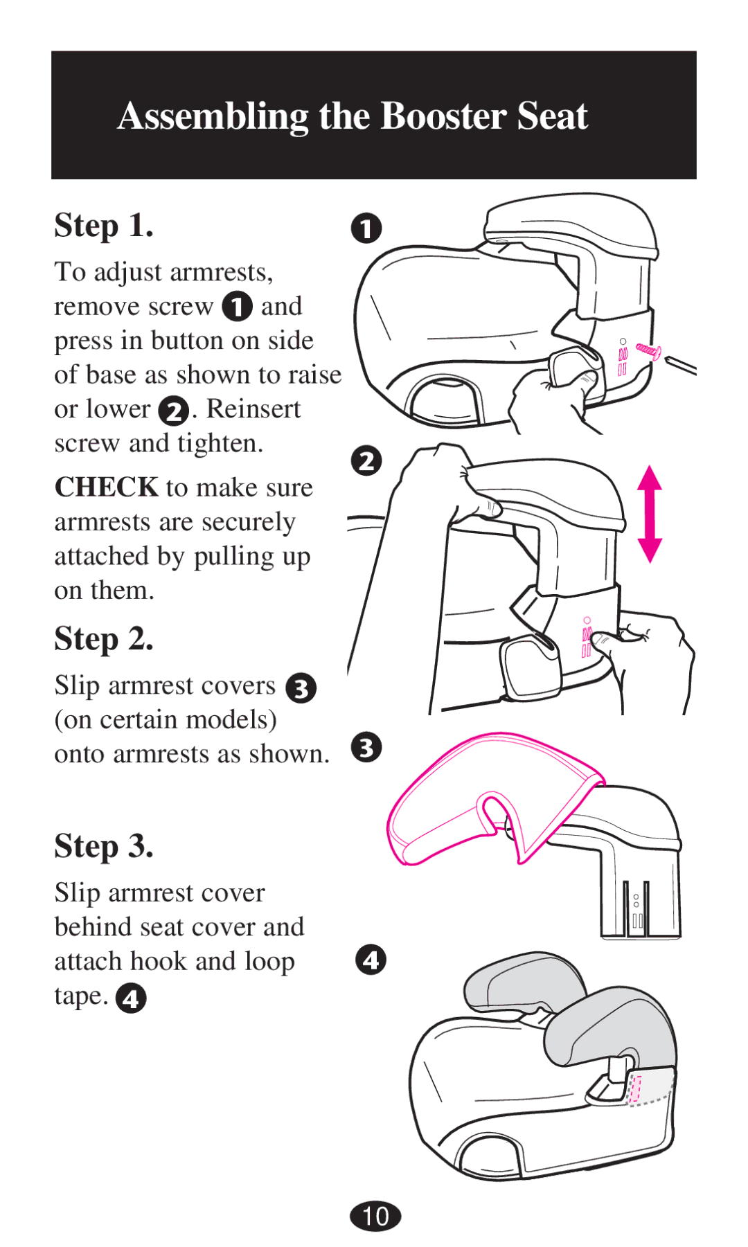 Graco PD194386A owner manual Assembling the Booster Seat, Step 