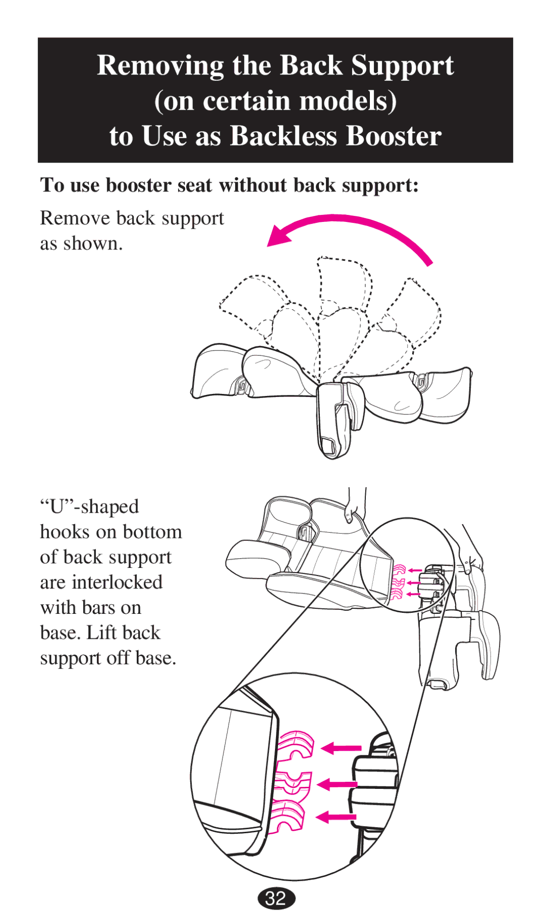 Graco PD194386A owner manual To use booster seat without back support 