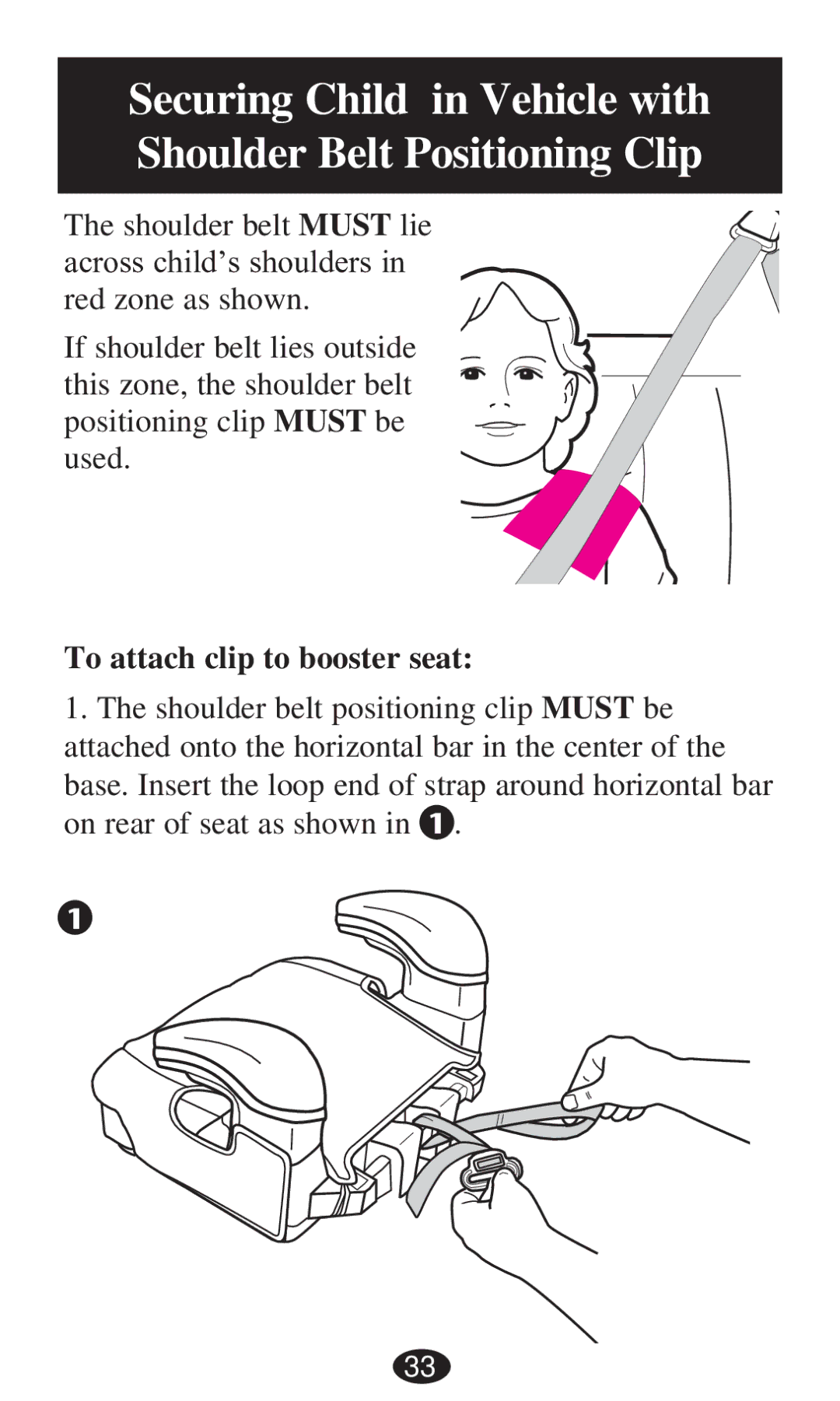 Graco PD194386A owner manual To attach clip to booster seat 