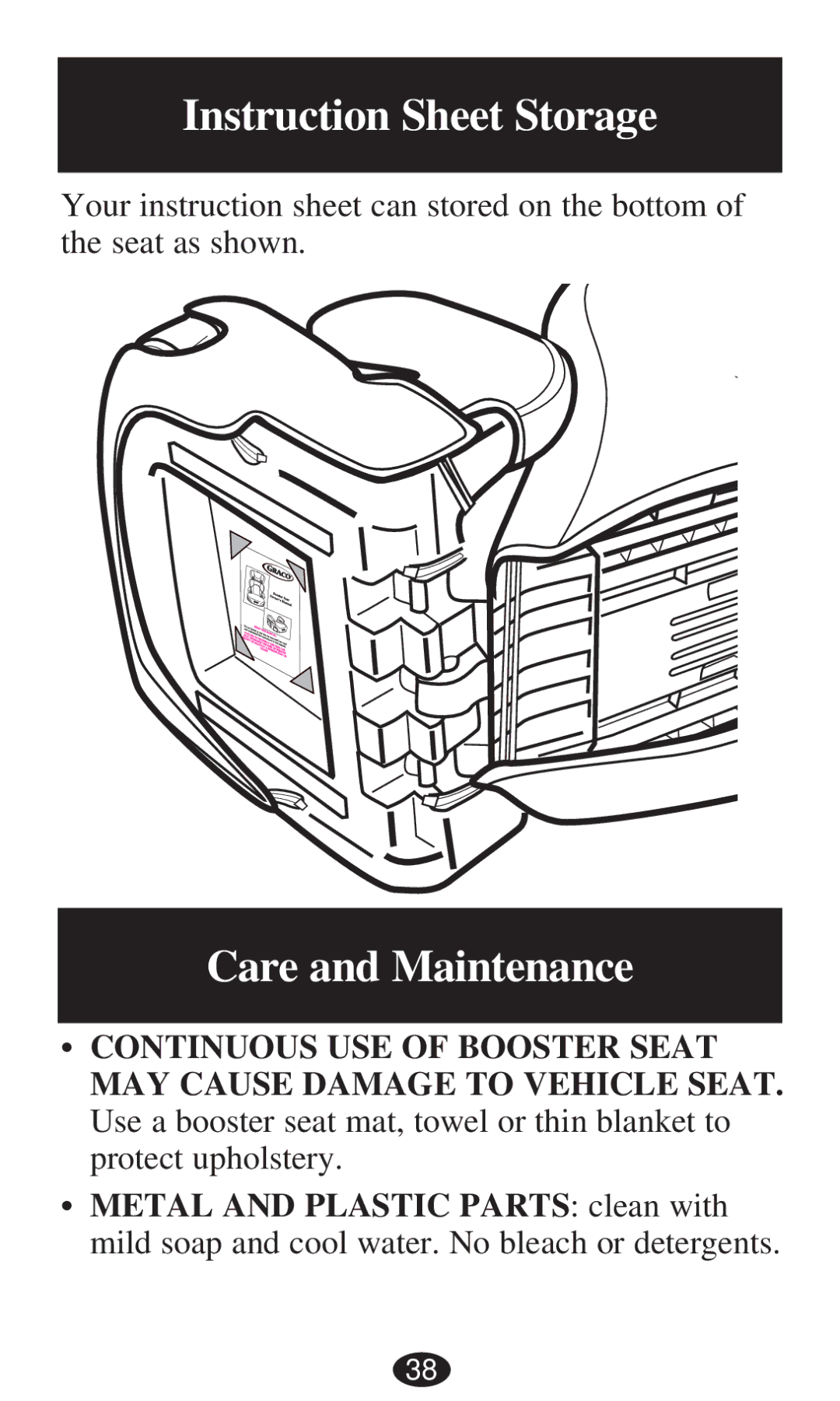 Graco PD194386A owner manual Instruction Sheet Storage, Care and Maintenance 