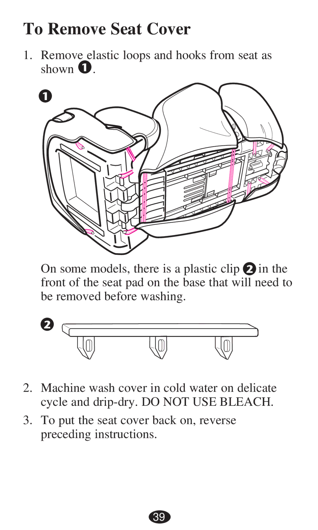 Graco PD194386A owner manual To Remove Seat Cover 