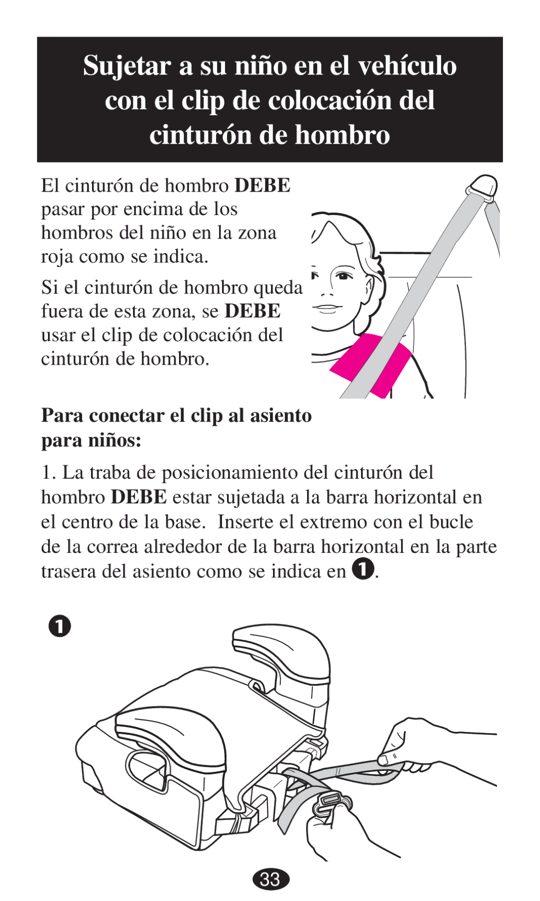 Graco PD194386A owner manual Para conectar el clip al asiento para niños 