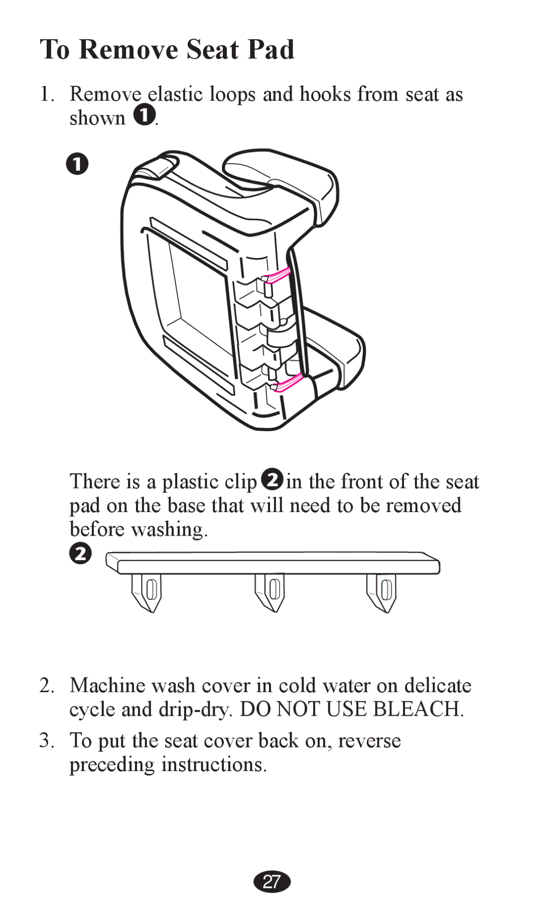 Graco PD202192A owner manual To Remove Seat Pad 