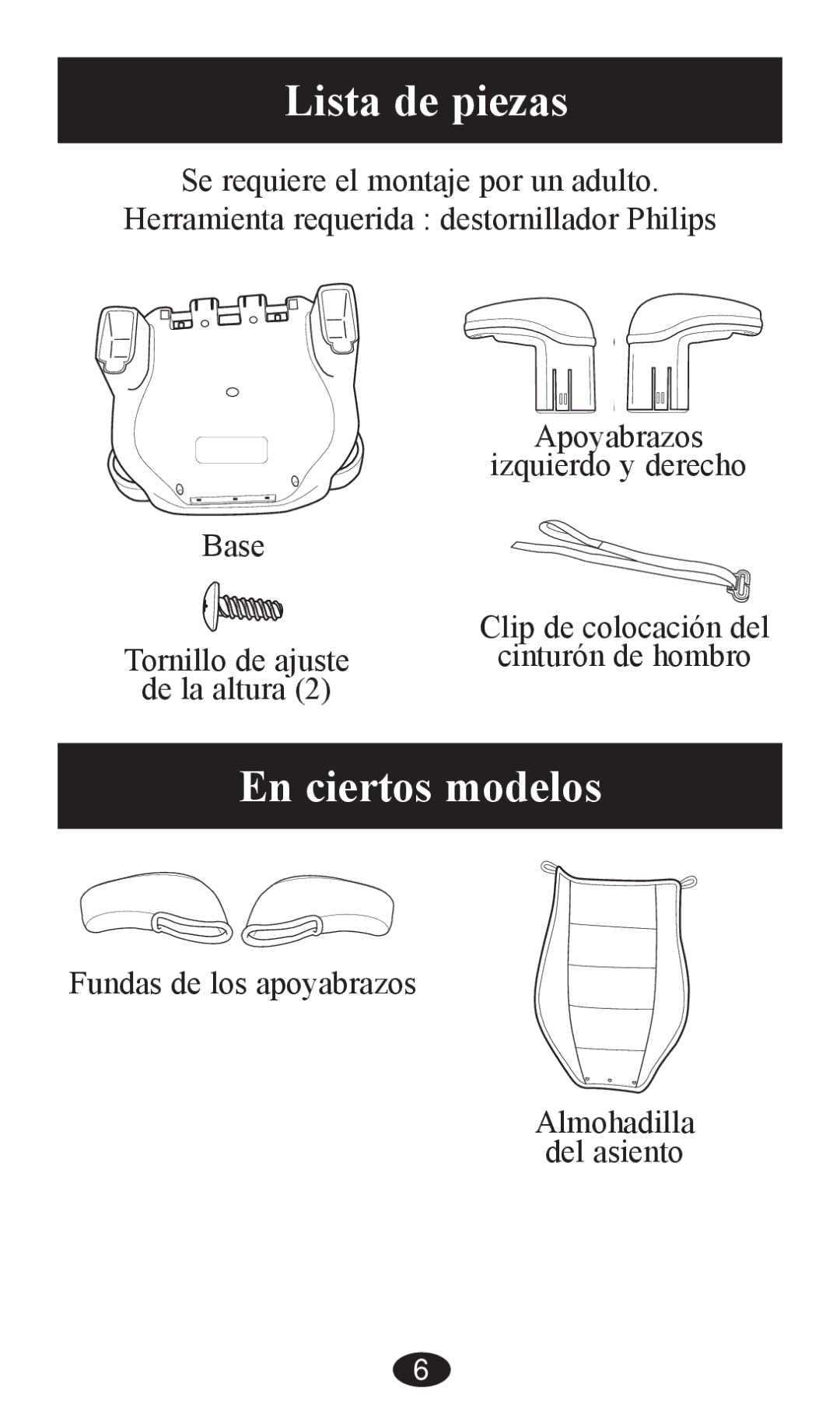 Graco PD202192A owner manual Lista de piezas, En ciertos modelos 