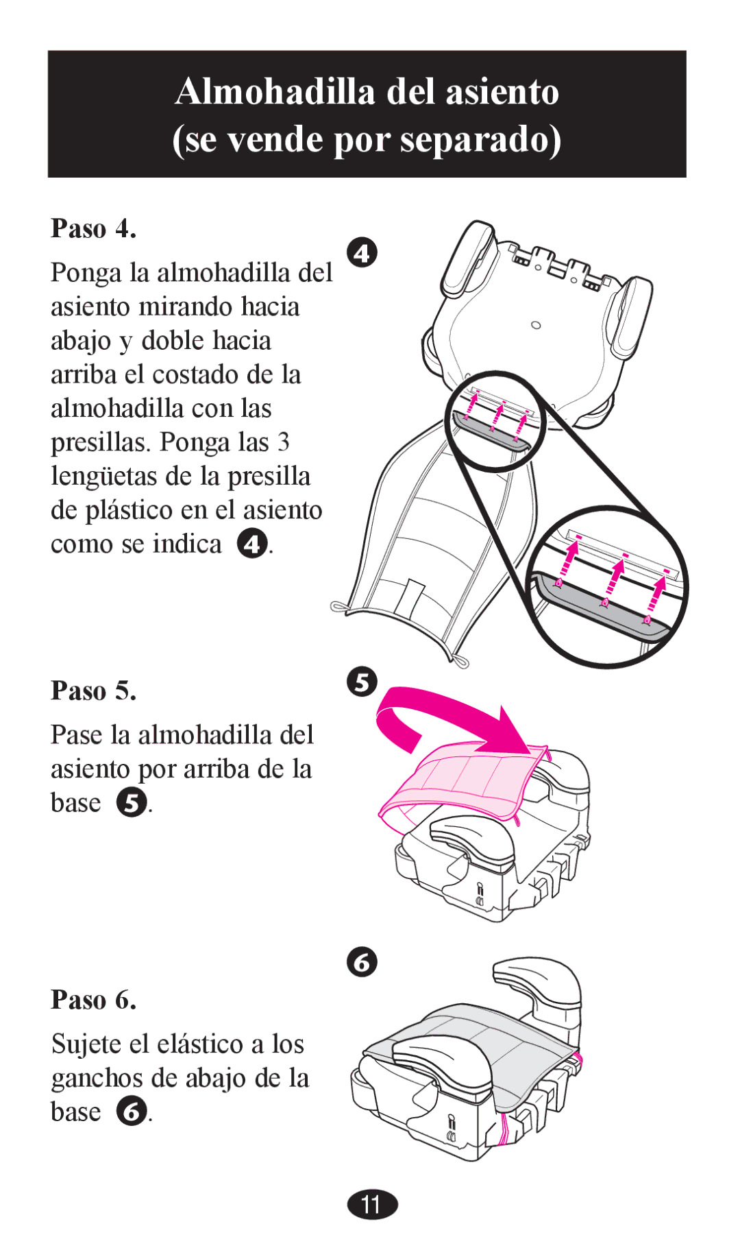 Graco PD202192A owner manual Almohadilla del asiento se vende por separado 