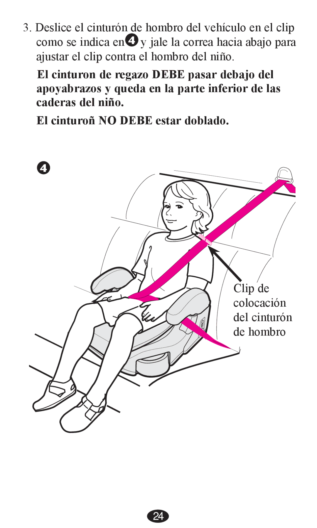 Graco PD202192A owner manual Clip de colocación del cinturón de hombro 