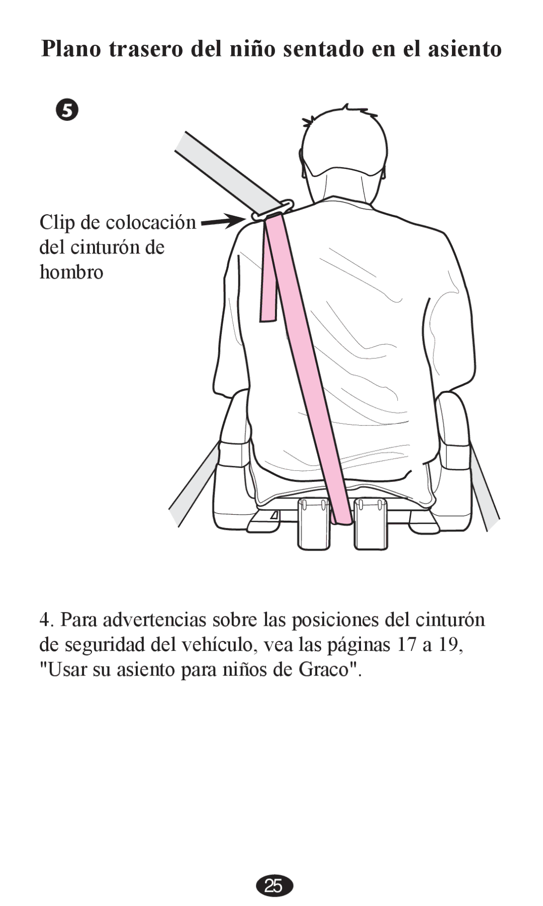 Graco PD202192A owner manual Plano trasero del niño sentado en el asiento 