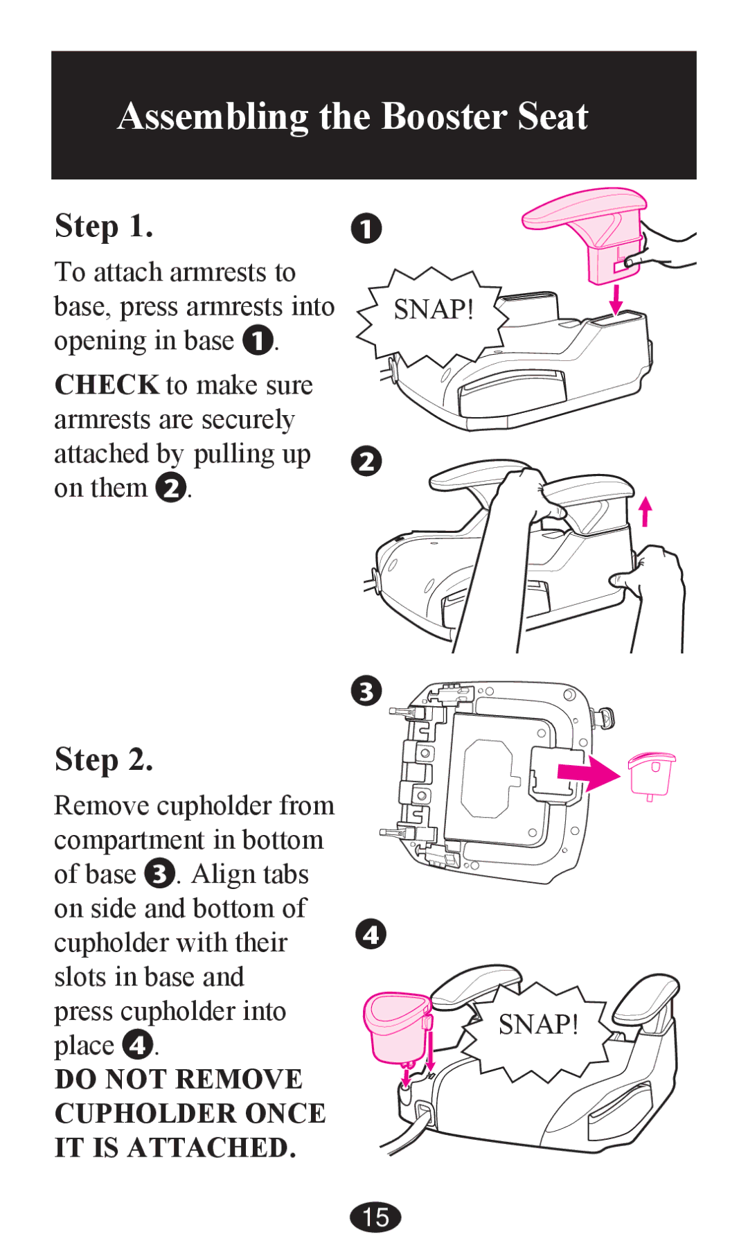 Graco PD202326A owner manual Assembling the Booster Seat, Step 