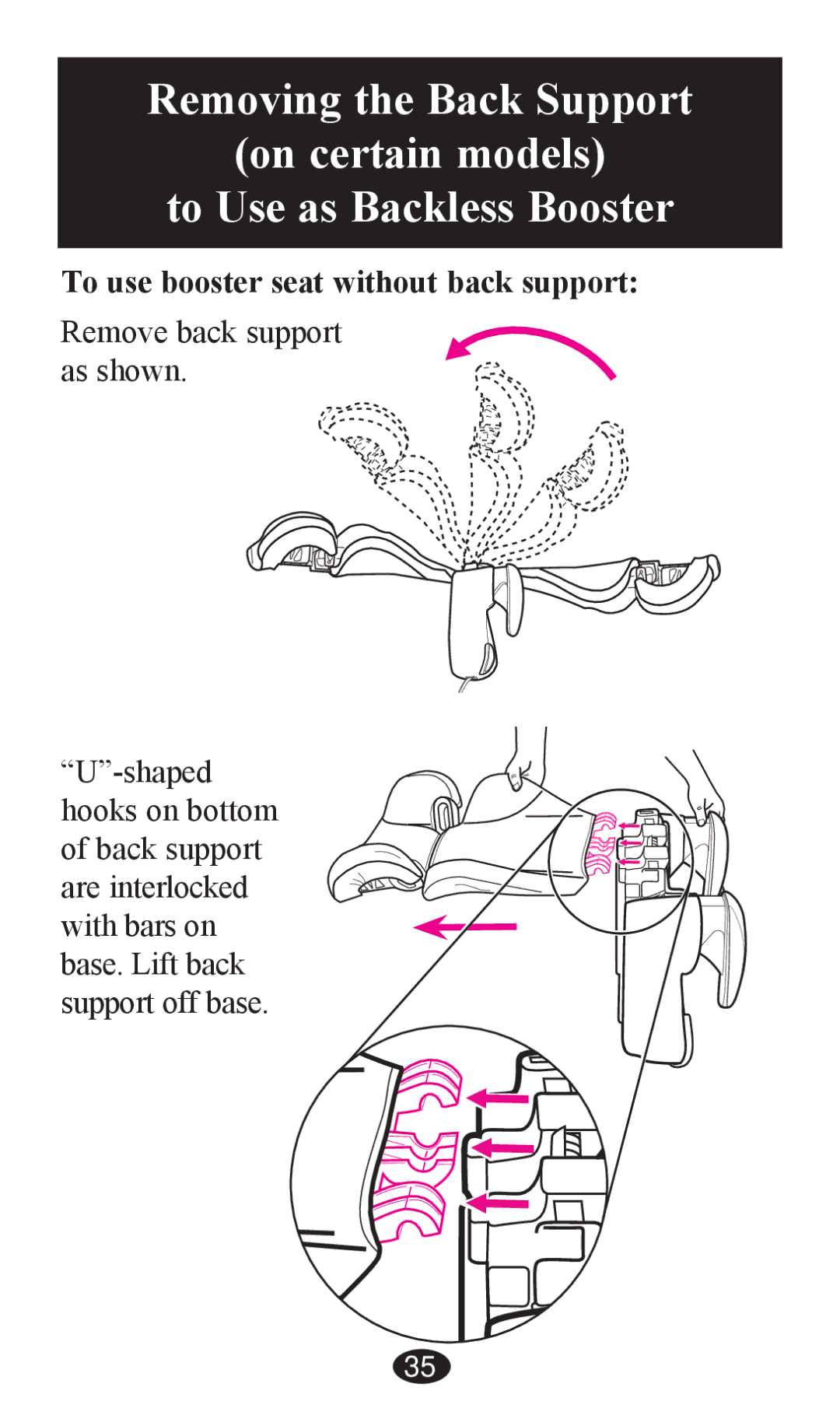 Graco PD202326A owner manual To use booster seat without back support 